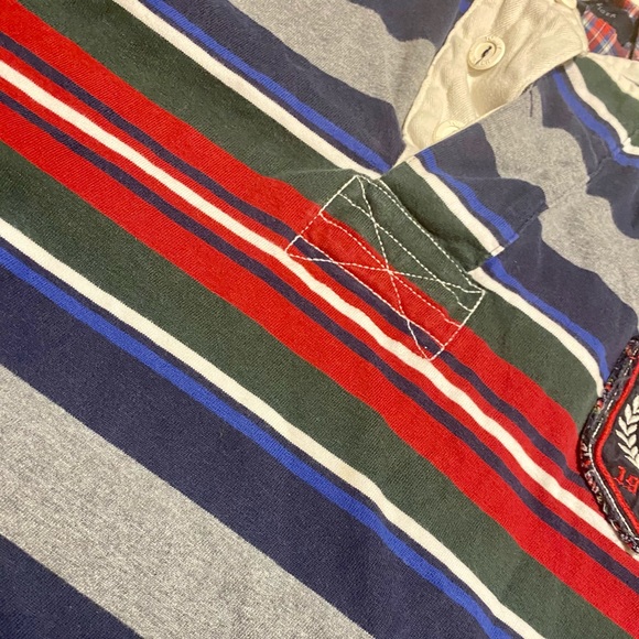 Vintage Tommy Hilfiger multi striped LS polo-XL - Picture 1 of 15